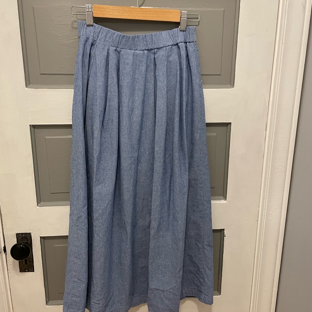 Vintage Denim/Chambray maxi skirt